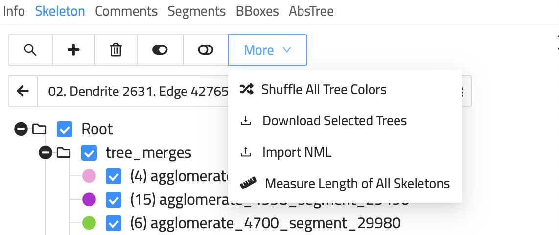 Trees are randomly assigned colors upon creation.
Users can assign new random colors to a single tree or all trees at once.